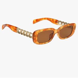Steve Madden Orange Tortoise Rectangular Sunglasses